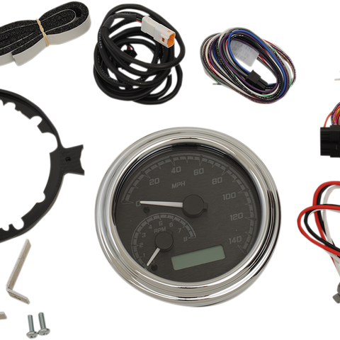 Dakota Digital MVX Series Analog Gauge System - Black, Gray, Chrome (Part Number: MVX-2002-KG-C)