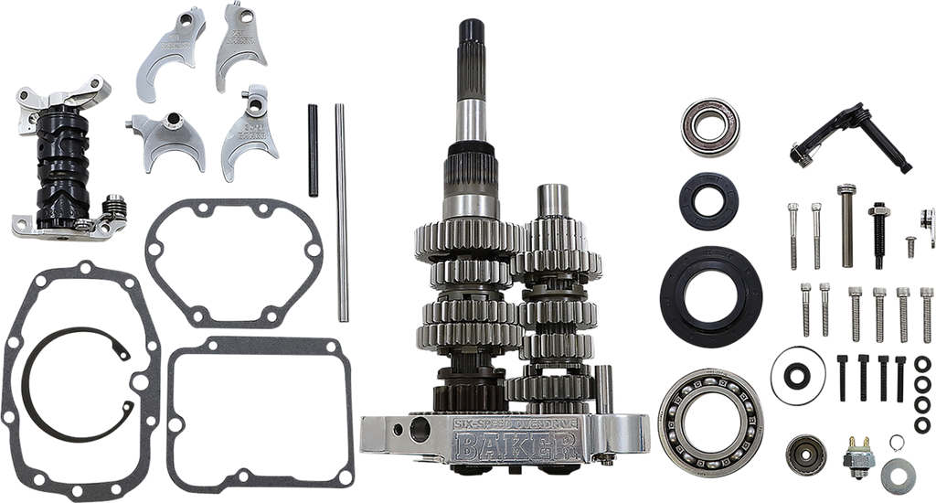 BAKER DRIVETRAIN Overdrive 6-Speed Gear Set for Softail, Dyna, FXR - Part OD6-401S-02