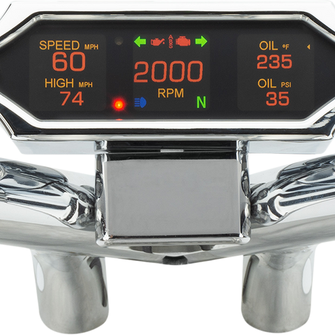 Dakota Digital MLX-9204 Spiked Chrome Speedometer with Customizable Display and Bluetooth Connectivity