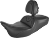 SADDLEMEN Roadsofa™ Seat with Backrest for FLH/FLT 2008-2024 – Black with Black Stitch, Part 808-07B-187BR