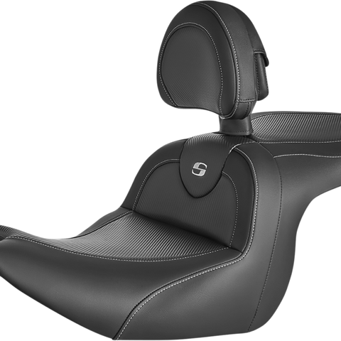 SADDLEMEN Roadsofa* Carbon Fiber Seat - Carbon Fiber - with Backrest - GL1800 '18-'23 H18-07-185BR - Team Dream Rides