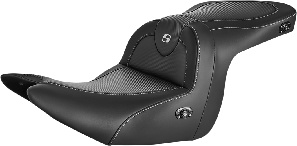 SADDLEMEN Roadsofa* Carbon Fiber Heated Seat - Black - without Backrest - GL1800 '18-'23 H18-07-185HCT - Team Dream Rides