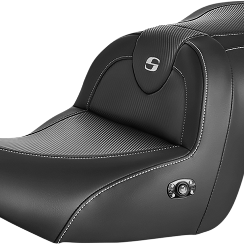 SADDLEMEN Roadsofa* Carbon Fiber Heated Seat - Black - without Backrest - GL1800 '18-'23 H18-07-185HCT - Team Dream Rides