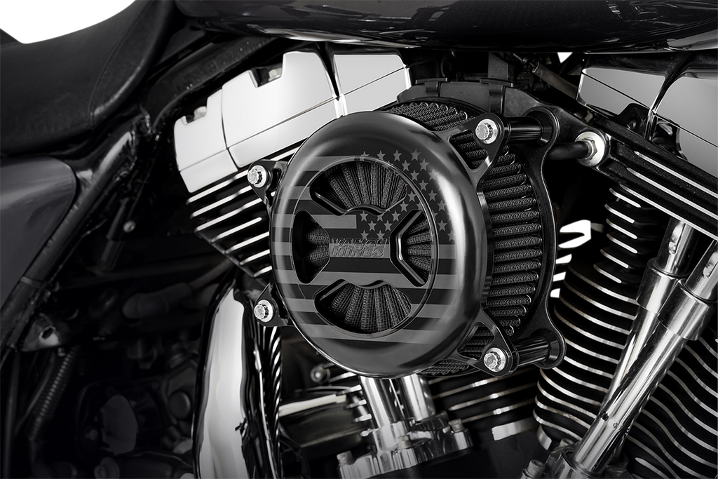 Vance & Hines VO2 X Air Intake Kit - Black Wrinkle for Harley Touring and Softail Models (Part #42365)