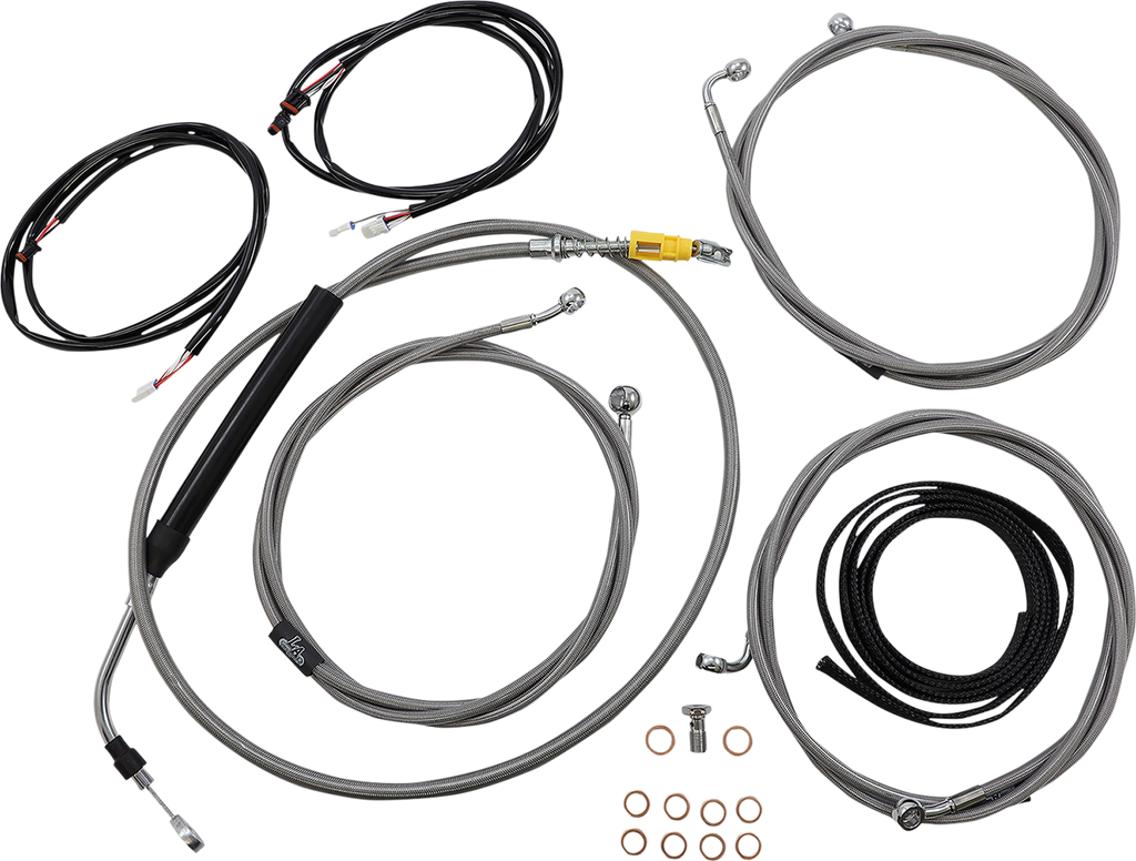 LA CHOPPERS Cable Kit - 18" - 20" Handlebars - ABS - Stainless LA-8056KT3-19 - Team Dream Rides