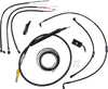 LA CHOPPERS Handlebar Cable/Brake Line Kit - Quick Connect - Complete - 15" - 17" Handlebars - Midnight LA-8155KT2-16M - Team Dream Rides