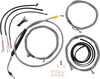 LA CHOPPERS Handlebar Cable/Brake Line Kit - Complete - 15" - 17" Handlebars - Stainless LA-8056KT2-16 - Team Dream Rides