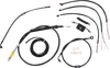 LA CHOPPERS Handlebar Cable/Brake Line Kit - Quick Connect - Complete - 15" - 17" Handlebars - Midnight LA-8157KT2-16M - Team Dream Rides