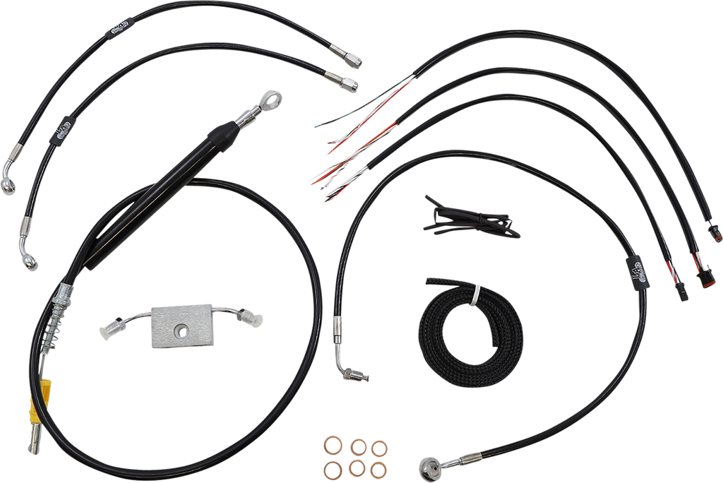 LA CHOPPERS Handlebar Cable/Brake Line Kit - Quick Connect - Complete - 12" - 14" Handlebars - Black LA-8157KT2-13B - Team Dream Rides