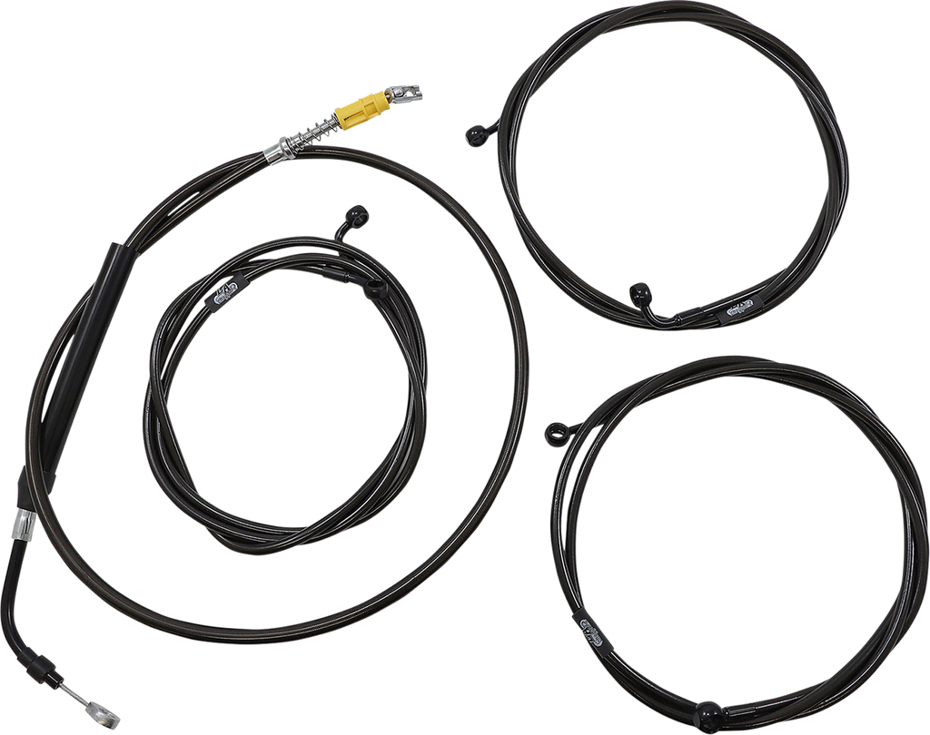 LA CHOPPERS Cable Kit - 18" - 20" Handlebars - ABS - Midnight LA-8056KT3-19M - Team Dream Rides