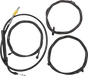 LA CHOPPERS Handlebar Cable/Brake Line Kit - Complete - 12" - 14" Handlebars - Midnight LA-8056KT2-13M - Team Dream Rides