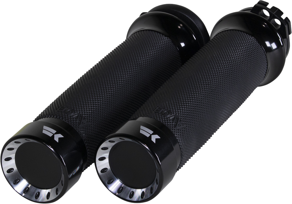 Khrome Werks Turbine Grips - Custom Contour with Cable - Black, Part 500220