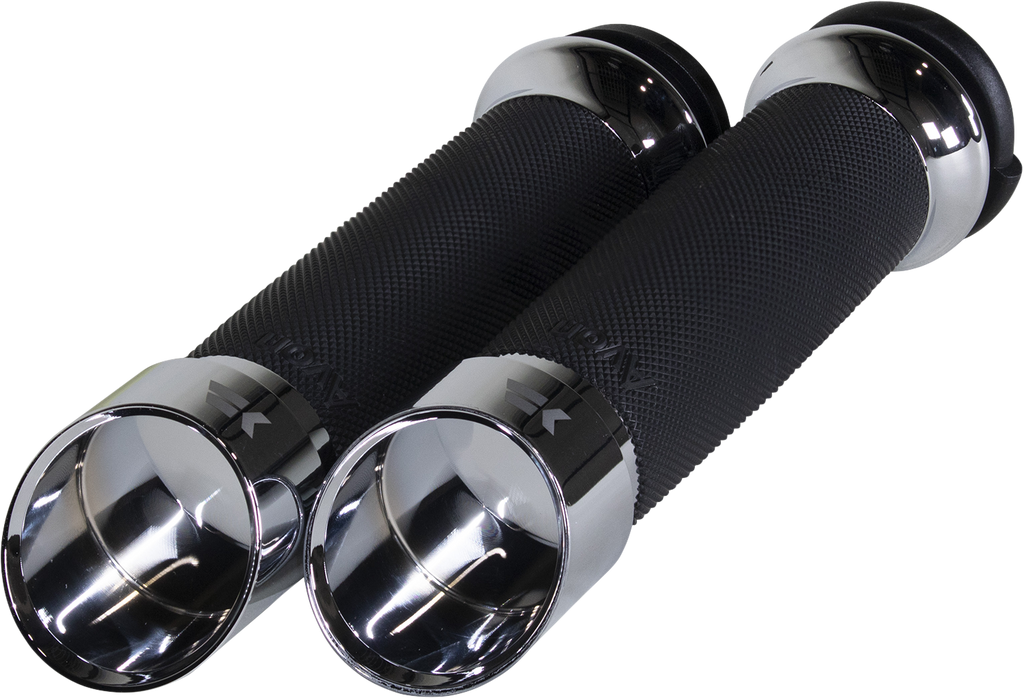 Khrome Werks Edge Grips - Custom Contour for Tracer, Turbine & Edge Muffler End Caps - Chrome 500160