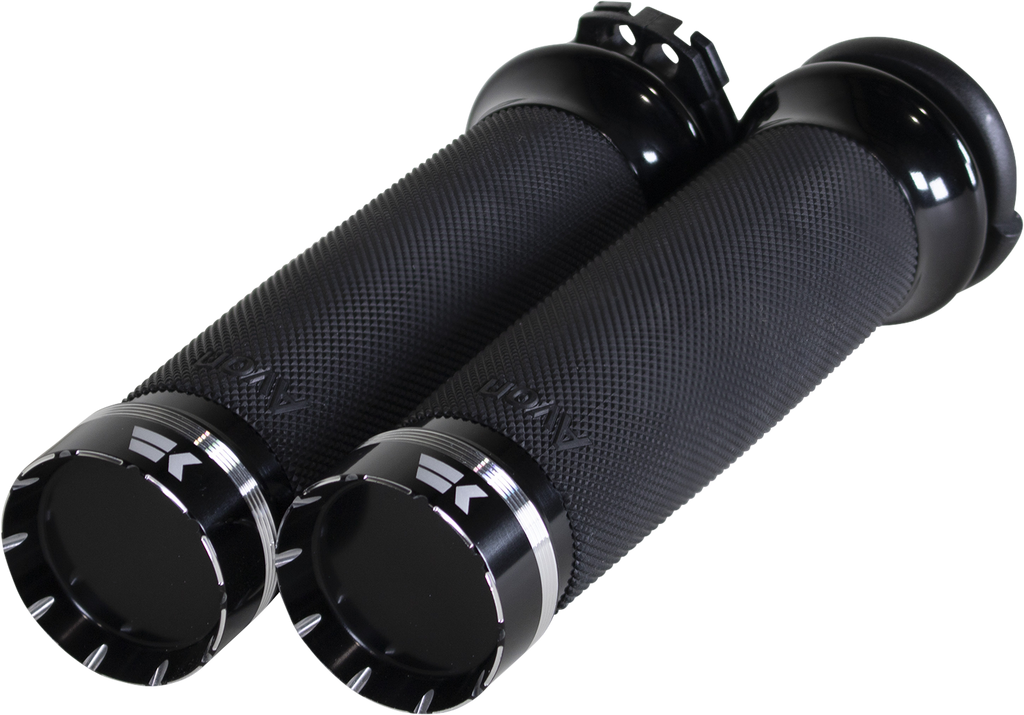 Khrome Werks Tracer Grips - Custom Contour with Cable - Black (Part #500200)