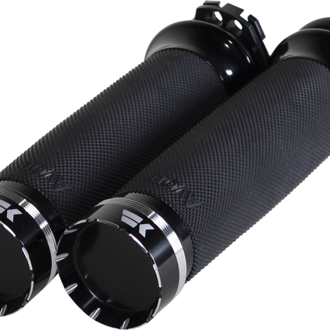 Khrome Werks Tracer Grips - Custom Contour with Cable - Black (Part #500200)