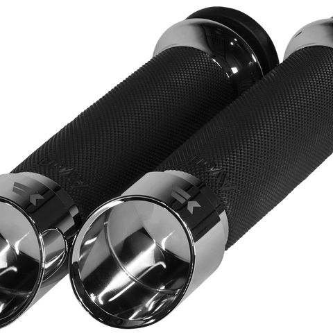 Khrome Werks Edge Grips - Custom Contour with Cable for 1-Inch Bars – Chrome 500260