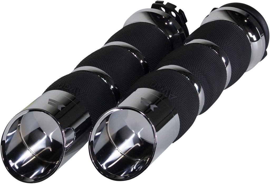 Khrome Werks Edge Grips with Air Cushion and Cable - Chrome Part 500270