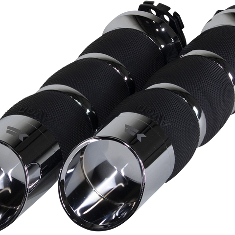 Khrome Werks Edge Grips with Air Cushion and Cable - Chrome Part 500270