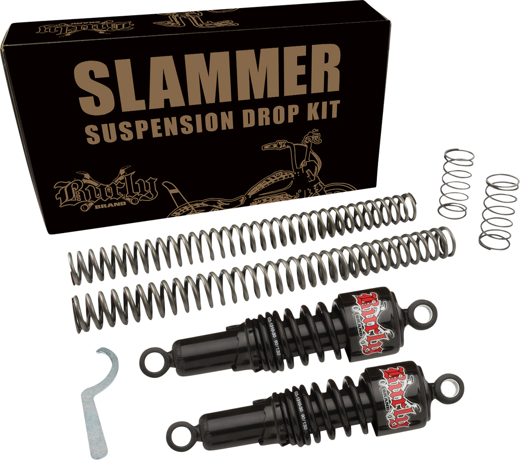 BURLY BRAND Slammer Suspension Kit B28-1007B for Custom Motorcycle Lowers Front and Rear Ends