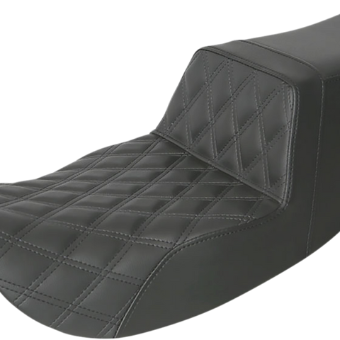 SADDLEMEN Tour Step-Up Seat - Front Lattice Stitch - Black - FL '97-'07 897-07-192 - Team Dream Rides