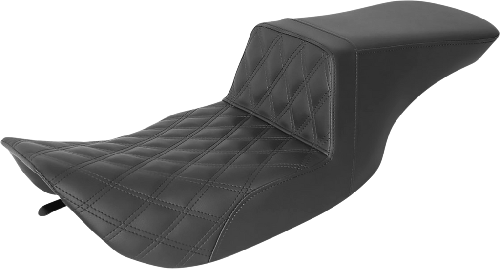 SADDLEMEN Tour Step-Up Seat - Front Lattice Stitch - Black - FL '97-'07 897-06-192 - Team Dream Rides