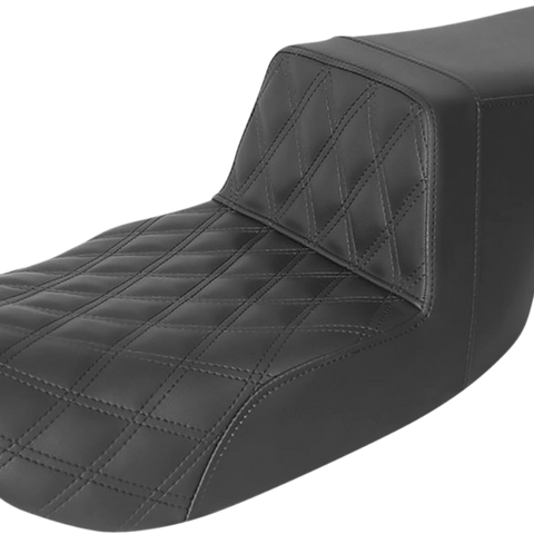 SADDLEMEN Tour Step-Up Seat - Front Lattice Stitch - Black - FL '97-'07 897-06-192 - Team Dream Rides