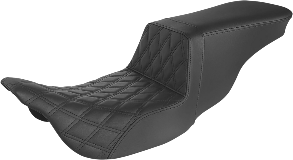 SADDLEMEN Tour Step-Up Seat - Front Lattice Stitch - Black - FL '08-'22 808-07B-192 - Team Dream Rides