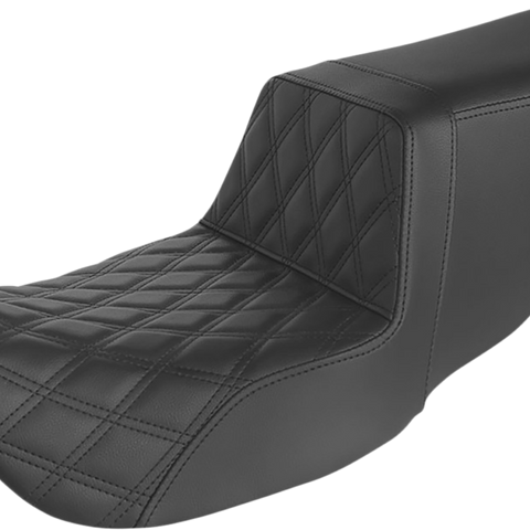 SADDLEMEN Tour Step-Up Seat - Front Lattice Stitch - Black - FL '08-'22 808-07B-192 - Team Dream Rides