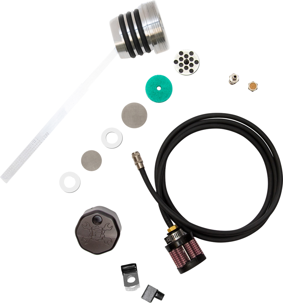 Feuling Parts 3094 Vented Dipstick with Dual Vent Options for Dyna, Black