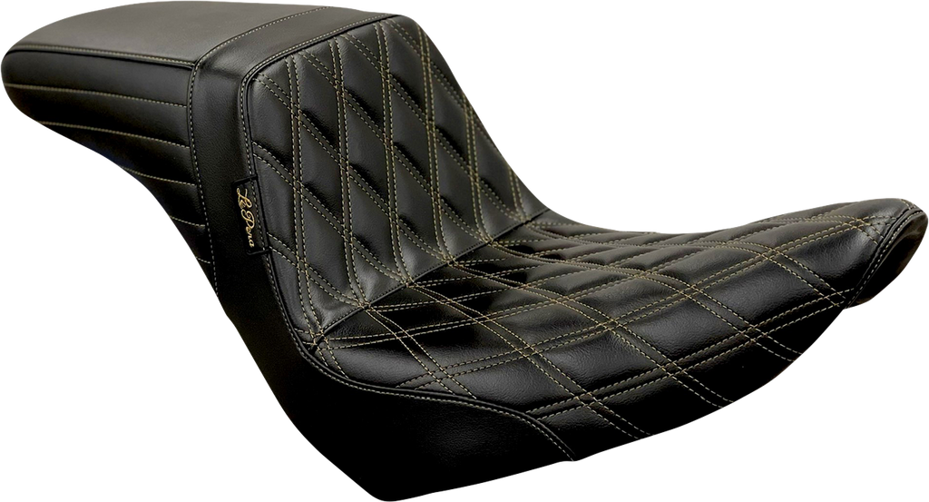 LE PERA Kickflip Seat - Diamond w/Chestnut Stitching - Black - Softail '18-'23 LYR-590DD-CHET - Team Dream Rides