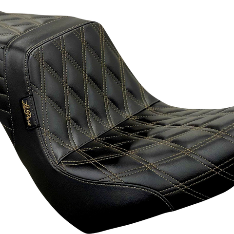LE PERA Tailwhip Seat - Diamond with Chestnut Stitching - Black - FXLR/FLSB '18-'23 LYR-580DD-CHET - Team Dream Rides