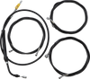 LA CHOPPERS Handlebar Cable/Brake Line Kit - Complete - 12" - 14" Handlebars - Black Vinyl LA-8058KT2-13B - Team Dream Rides