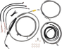 LA CHOPPERS Handlebar Cable/Brake Line Kit - Complete - 15" - 17" Handlebars - Stainless LA-8058KT2-16 - Team Dream Rides
