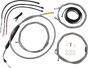 LA CHOPPERS Handlebar Cable/Brake Line Kit - Complete - 18" - 20" Handlebars - Stainless LA-8058KT2-19 - Team Dream Rides