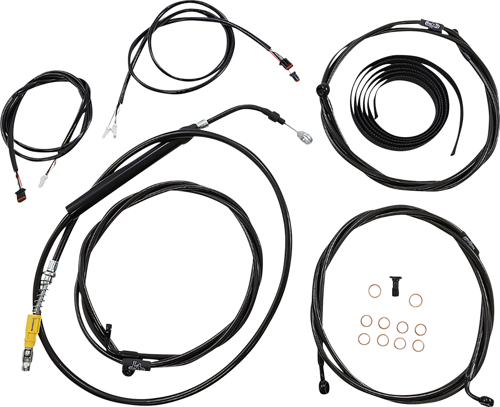 LA CHOPPERS Cable Kit - 18" - 20" Handlebars - ABS - Black LA-8058KT3-19B - Team Dream Rides