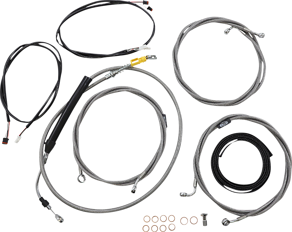 LA CHOPPERS Cable Kit - 18" - 20" Handlebars - ABS - Stainless LA-8058KT3-19 - Team Dream Rides
