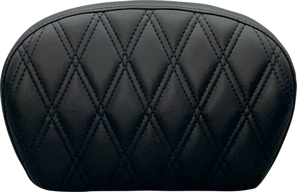 LE PERA Large Double Diamond Sissy Bar Pad, Dull Black Vinyl, L-SBP01DD-DULL