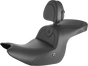 SADDLEMEN RoadSofa* Seat - with Backrest - Black w/ Black Stitching - Heated - GL1800 '18-'23 H18-07-187BRHCT - Team Dream Rides