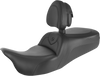 SADDLEMEN RoadSofa™ Seat with Backrest for FL 2009-2024 – Black with Black Stitching, Part 808-07B-187TBR