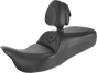 SADDLEMEN RoadSofa™ Seat with Backrest for FL 2009-2024 – Black with Black Stitching, Part 808-07B-187TBR