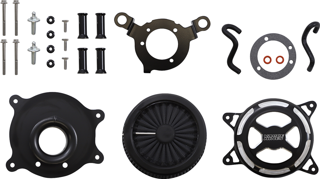 VANCE & HINES VO2 X Air Intake Kit - Black Contrast for Harley Touring and Softail Models (Part #42341)