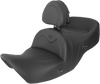 SADDLEMEN RoadSofa* Seat - with Backrest - Black w/ Black Stitching - Heated - GL1800 '01-'10 H01-07-187BRHCT - Team Dream Rides