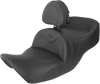 SADDLEMEN RoadSofa* Seat - with Backrest - Black w/ Black Stitching - GL1800 '01-'10 H01-07-187BR - Team Dream Rides