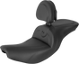 SADDLEMEN RoadSofa* Seat - with Backrest - Black w/ Black Stitching - Indian '14-'23 I14-07-187BR - Team Dream Rides