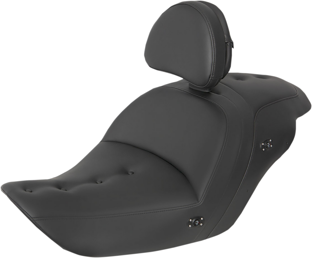 SADDLEMEN Heated Roadsofa* Pillow Top Seat - With Backrest - Black H23-20-181BRHCT - Team Dream Rides