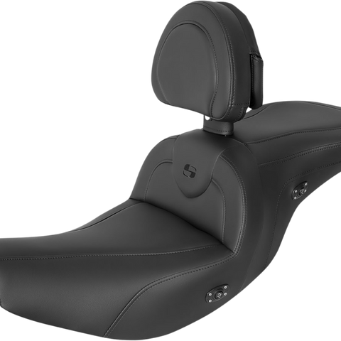SADDLEMEN RoadSofa* Seat - With Backrest - Black W/Black Stitching - Heated - Indian '14-'23 I14-07-187BRHCT - Team Dream Rides