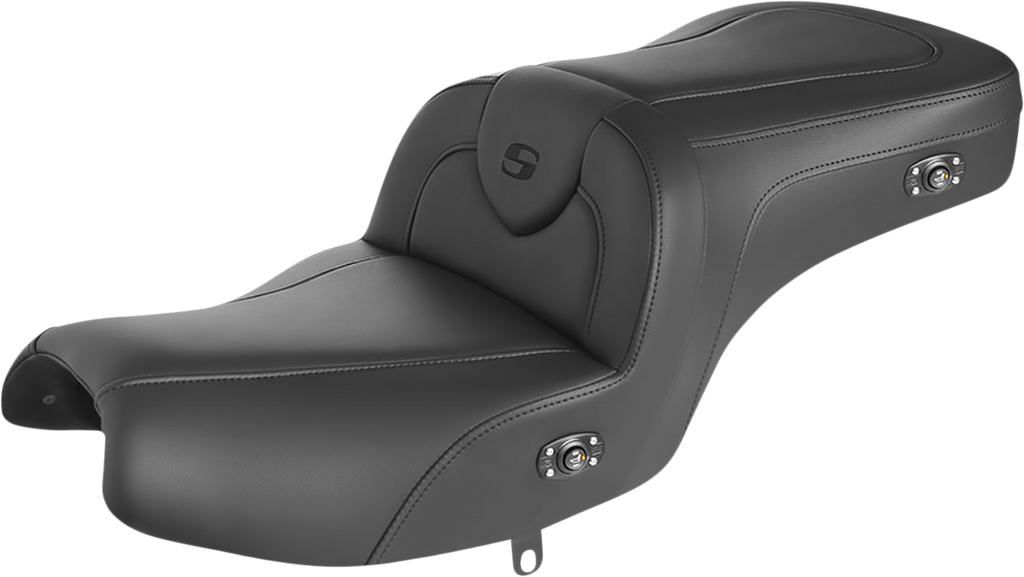 SADDLEMEN RoadSofa* Seat - without Backrest - Black w/ Black Stitching - Heated - Challenger '20-'22 I20-06-187HCT - Team Dream Rides