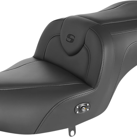 SADDLEMEN RoadSofa* Seat - without Backrest - Black w/ Black Stitching - Heated - Challenger '20-'22 I20-06-187HCT - Team Dream Rides