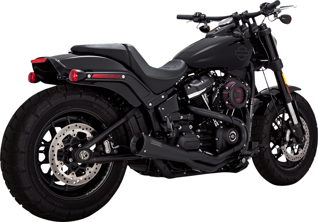 Vance & Hines 47323 2-into-1 Upsweep Exhaust System with Black Finish and Stainless Steel Construction
