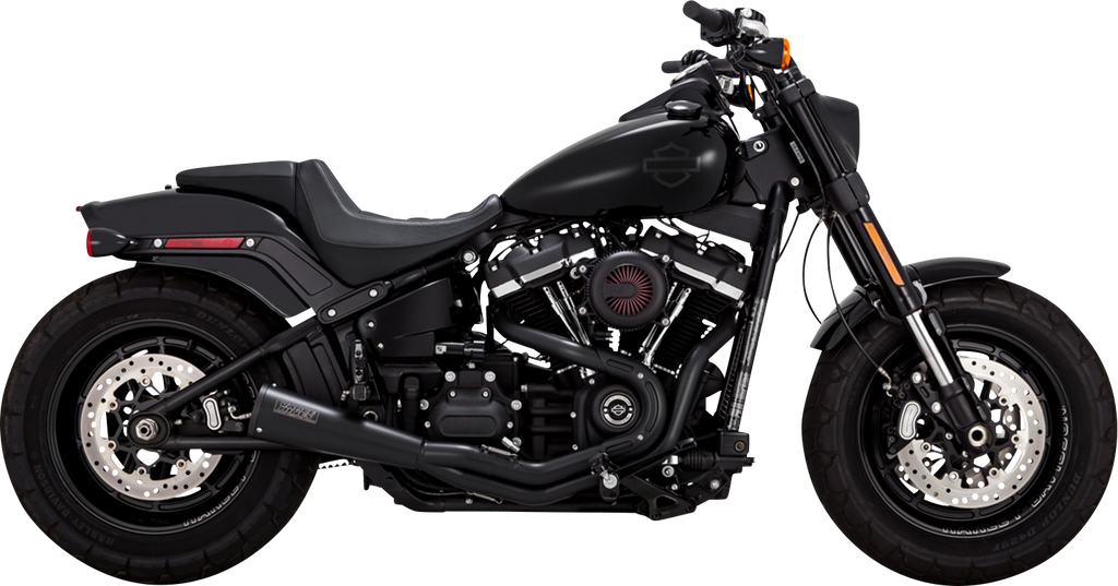 Vance & Hines 47323 2-into-1 Upsweep Exhaust System with Black Finish and Stainless Steel Construction